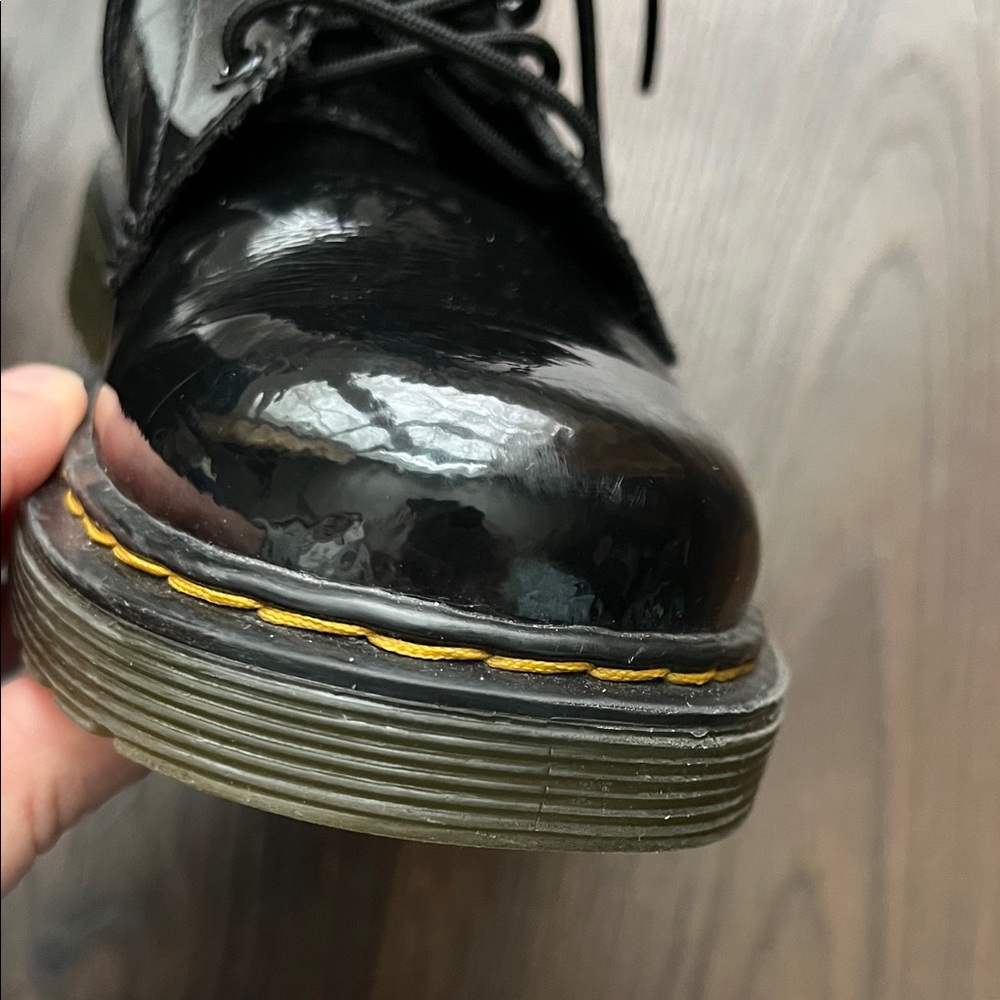 Dr. Martens Shiny Black Lace-Up Boots - Picture 10 of 16